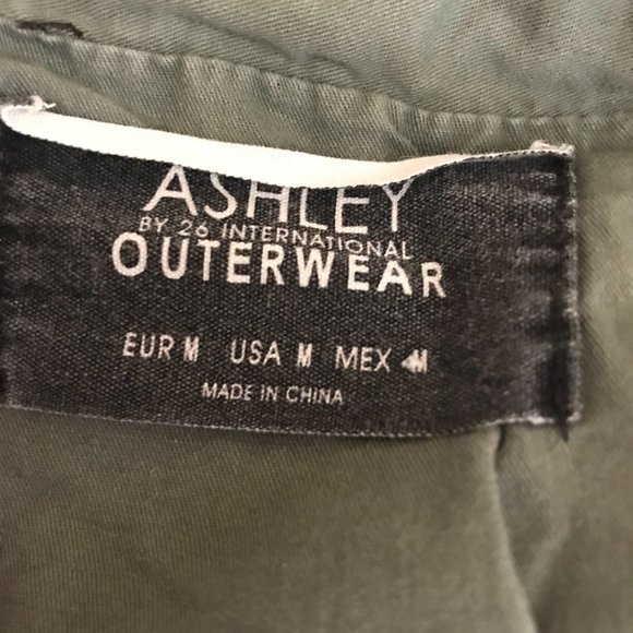 Ashley by 26 International Outerwear Olive Green Army Style Jacket w/Hood Medium - Picture 15 of 15